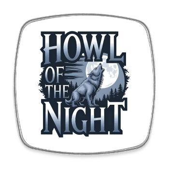 Wolf – Howl of the Night - Square fridge magnet - white - Front