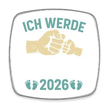 Werdender Vater ICH WERDE PAPA 2026 Lustig - Viereckiger Kühlschrankmagnet - Weiß - Vorne