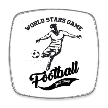 World Stars Football – Just Play Design - Viereckiger Kühlschrankmagnet - Weiß - Vorne