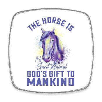 Horse Lover Fan Design - My Spirit Animal - Square fridge magnet - white - Front