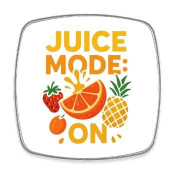Juice Mode: ON – Fruchtiges Sommermotiv - Viereckiger Kühlschrankmagnet - Weiß - Vorne