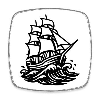 Sailing ship - Square fridge magnet - white - Front