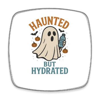 Haunted but Hydrated Ghost, Halloween  - Square fridge magnet - white - Front