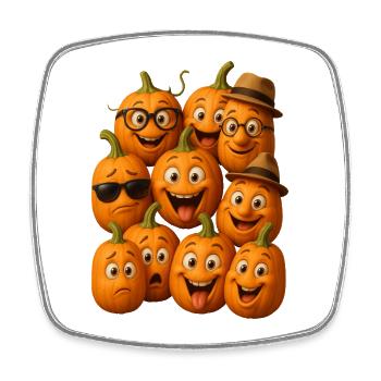 Pumpkin Faces Parade - Square fridge magnet - white - Front