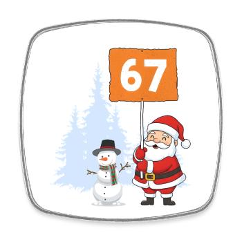 Santa67 Countdown Xmas Sign - Square fridge magnet - white - Front