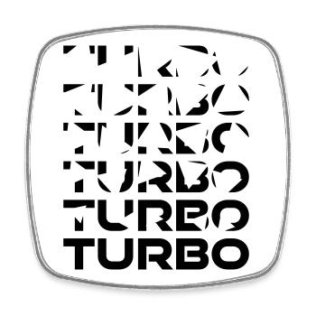 Turbo Mosaik - Viereckiger Kühlschrankmagnet - Weiß - Vorne