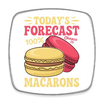 Macaron Französische Desserts - Viereckiger Kühlschrankmagnet - Weiß - Vorne