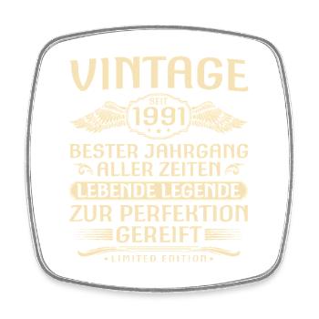 Vintage since 1991 Vintage - 35th Birthday - Square fridge magnet - white - Front