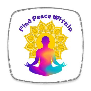 Find a Peace Within Mandala Glow - Square fridge magnet - white - Front