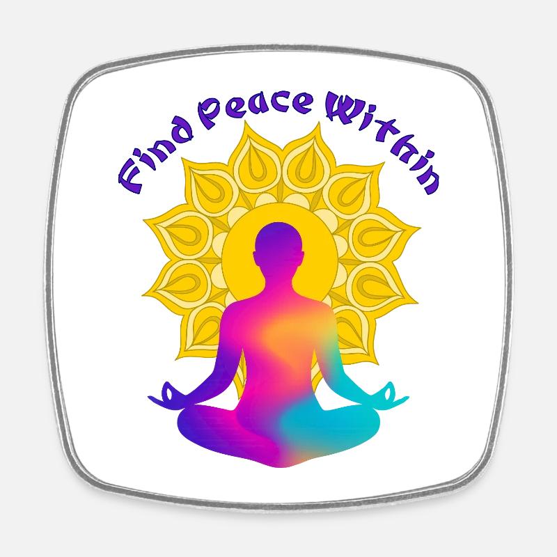 Find a Peace Within Mandala Glow - Square fridge magnet - white