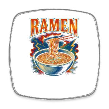 Ramen Lieblingsessen Lustig Seltsam 90er Ramen - Viereckiger Kühlschrankmagnet - Weiß - Vorne