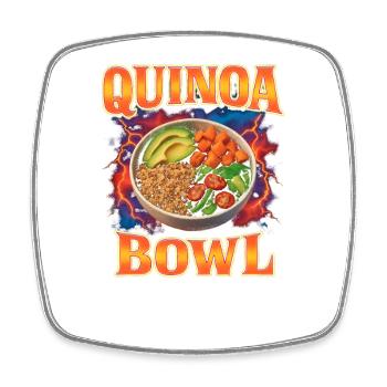Quinoa Bowl Favorite Food Funny Weird 90s Qui - Square fridge magnet - white - Front