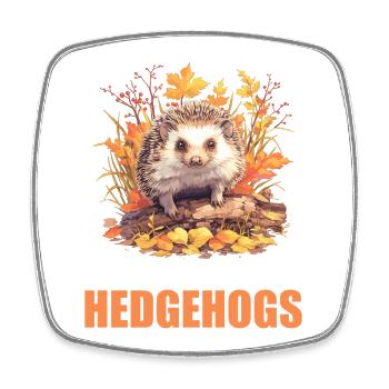 Igel - Viereckiger Kühlschrankmagnet - Weiß - Vorne