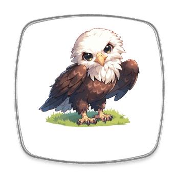 Adler - Viereckiger Kühlschrankmagnet - Weiß - Vorne