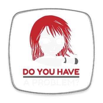 Anime Manga Otaku Cosplay Knife Creepy Horror - Square fridge magnet - white - Front