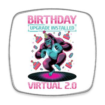 Anniversaire Gamer VR - Magnet carré - blanc - Devant