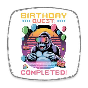 Birthday Gamer VR - Square fridge magnet - white - Front