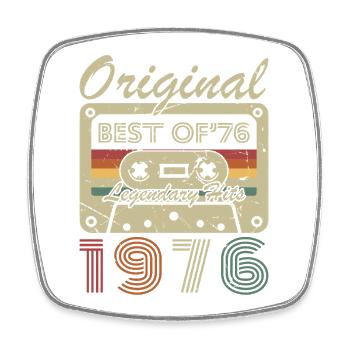 1976 Vintage Retro Geburtstagsgeschenk - Viereckiger Kühlschrankmagnet - Weiß - Vorne
