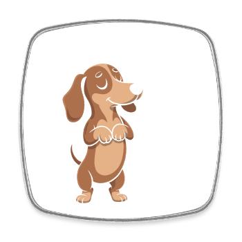 Dackel Cartoon Nö Lustiger Hund Spruch - Viereckiger Kühlschrankmagnet - Weiß - Vorne