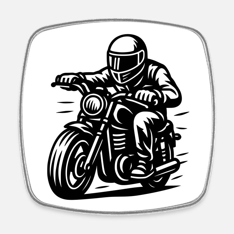 cycliste - Magnet carré - blanc
