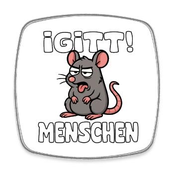 Rat avec Langue iGITt HUMANS - Magnet carré - blanc - Devant