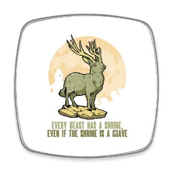 Jackalope Mythologische Kreaturen - Viereckiger Kühlschrankmagnet - Weiß - Vorne