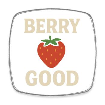 Berry Good – Funny Strawberry Design - Square fridge magnet - white - Front