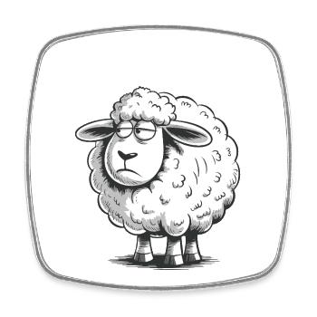 Lower Austria – Grumpy Sheep Humor Design - Square fridge magnet - white - Front