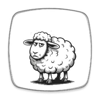 Lower Austria – Grumpy Sheep Humor Design - Square fridge magnet - white - Front