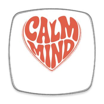 Calm Mind – Retro Herz Design - Viereckiger Kühlschrankmagnet - Weiß - Vorne