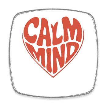 Calm Mind – Retro Herz Design - Viereckiger Kühlschrankmagnet - Weiß - Vorne