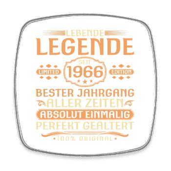 60ème Anniversaire - Légende depuis 1966 Millésime - Magnet carré - blanc - Devant