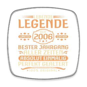 20th Birthday - Legend since 2006 Vintage - Square fridge magnet - white - Front