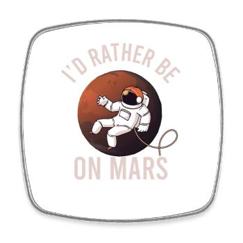 Mars planète espace fusée vintage - Magnet carré - blanc - Devant