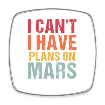 Mars planète espace fusée vintage - Magnet carré - blanc - Devant