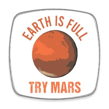 Mars planète espace fusée vintage - Magnet carré - blanc - Devant
