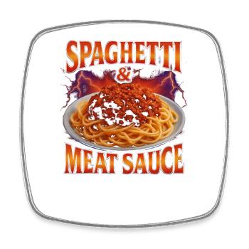 Spaghetti Lieblingsessen Lustig Seltsam 90er Spagh - Viereckiger Kühlschrankmagnet - Weiß - Vorne