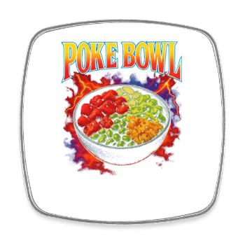 Poke Bowl Favorite Food Funny Weird 90s Poke - Square fridge magnet - white - Front