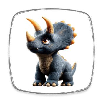 Triceratops Dinosaur Dinos Triceratops Dino - Square fridge magnet - white - Front