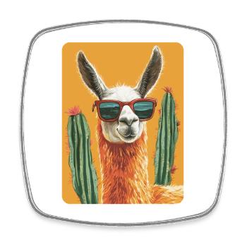lama - Magnet carré - blanc - Devant