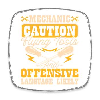 Car Mechanic Mechatronics Technician Screwdriver Gift - Square fridge magnet - white - Front