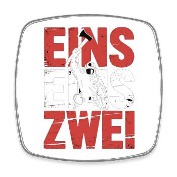 Fire Brigade Saying – 112 Emergency Call Hero in Action - Square fridge magnet - white - Front