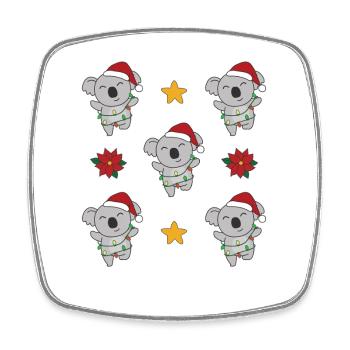 Koala Noël Hiver Animaux Koalas - Magnet carré - blanc - Devant