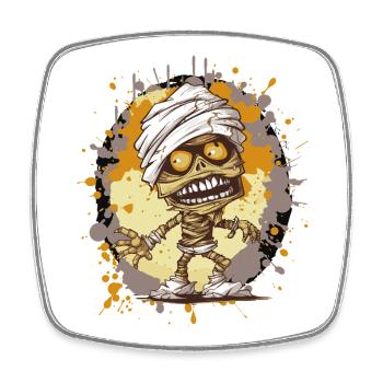 Mumie im Splatter-Look - Viereckiger Kühlschrankmagnet - Weiß - Vorne