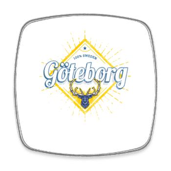 Göteborg avec cerf Suède Vintage Souvenir - Magnet carré - blanc - Devant