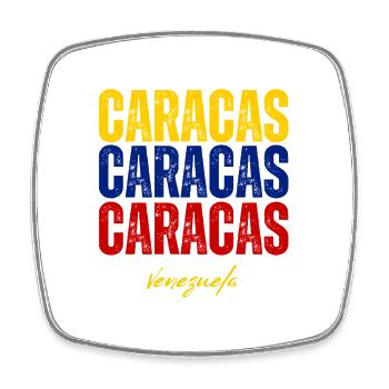 Caracas Venezuela, venezolanischer Stolz - Viereckiger Kühlschrankmagnet - Weiß - Vorne