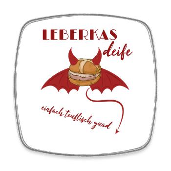 Devilish liver casserole not only for Halloween - Square fridge magnet - white - Front