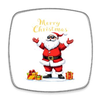 Merry Christmas Cooler Weihnachtsmann Geschenke - Viereckiger Kühlschrankmagnet - Weiß - Vorne