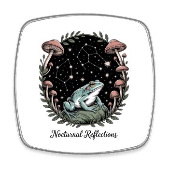 Nocturnal Reflections Frosch Illustration - Viereckiger Kühlschrankmagnet - Weiß - Vorne