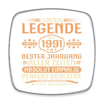 35ème Anniversaire - Légende depuis 1991 Millésime - Magnet carré - blanc - Devant